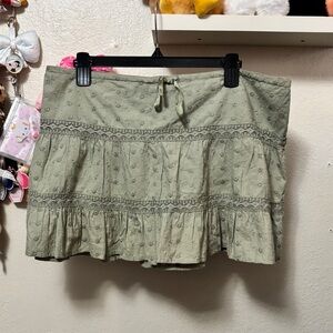 y2k passport fairy lace green mini skirt size large
